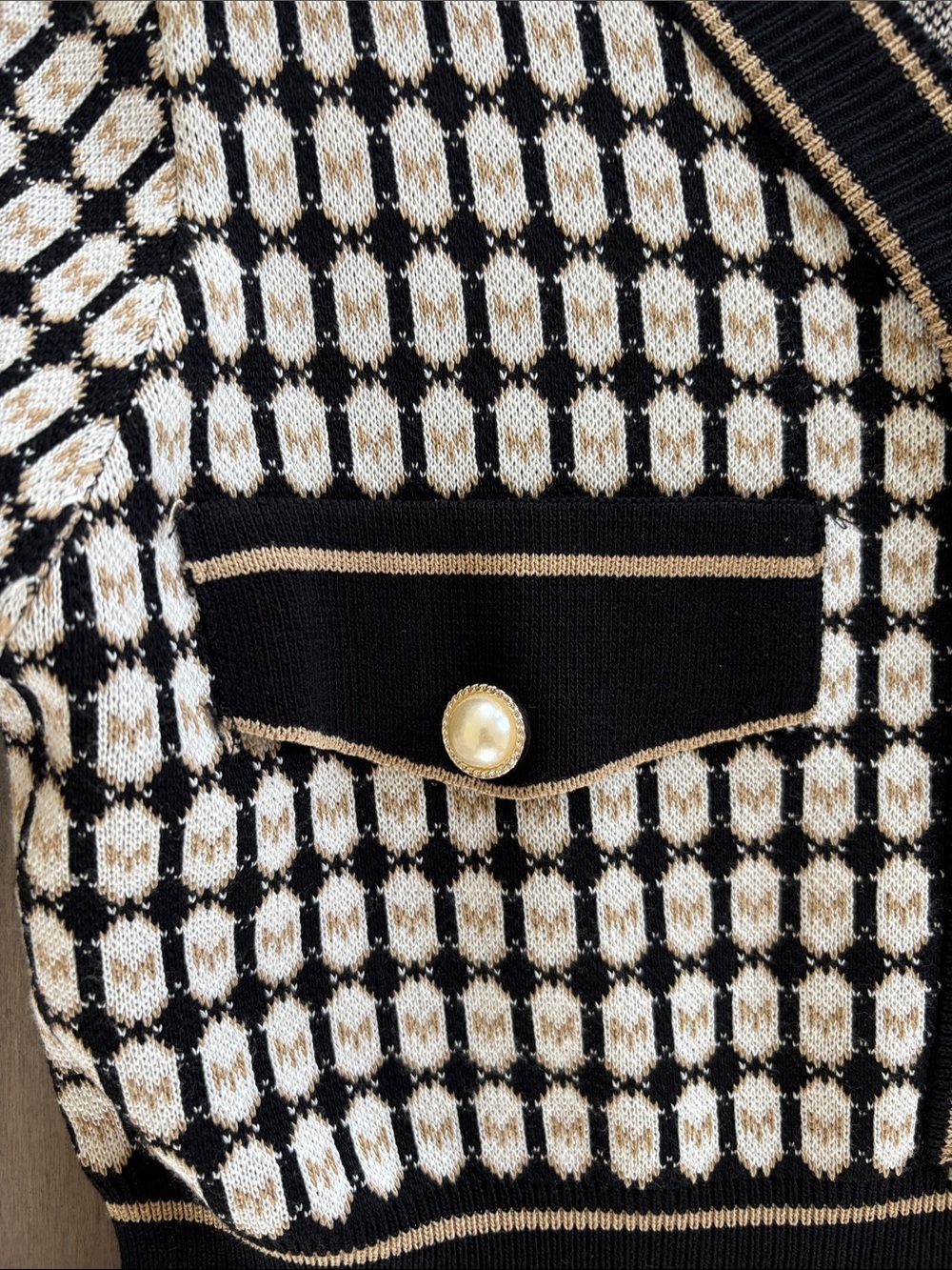 D|W Knit Tweed-Style Button Front Dress - Picture 5 of 15